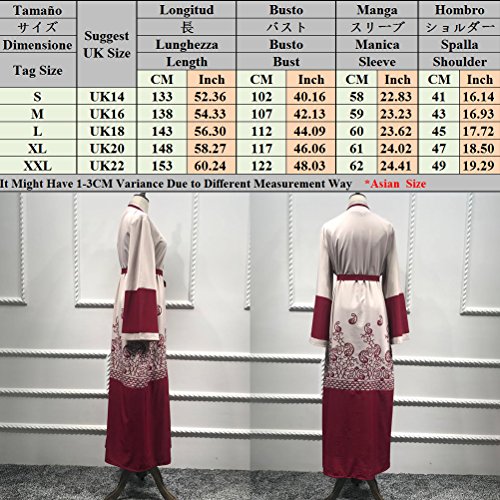 TAAMBAB Cóctel Boda Vestido Muslims Clothing Maxi Vestir Kimono Musulmanes De Las Mujeres Maxi Abaya Vestir Manga Larga Elegante Ropa de Calle