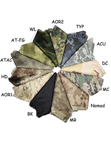 Táctica Bufanda Camuflaje, QMFIVE Hombres y mujeres Unisex Tocado militar multiusos Estilo Tocado Bufanda para campo militar Actividades al aire libre (Multicam)