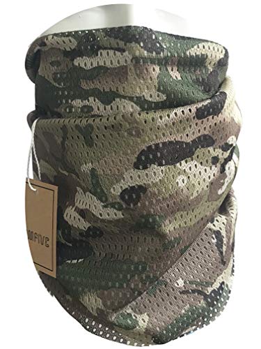 Táctica Bufanda Camuflaje, QMFIVE Hombres y mujeres Unisex Tocado militar multiusos Estilo Tocado Bufanda para campo militar Actividades al aire libre (Multicam)