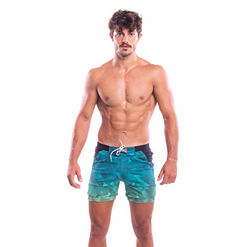 TADDLEE Traje de baño Largo para Hombre, Calzoncillos de baño, bóxer con Bolsillos Cortados Bandas Bañador Slip Hombre Piscina natación competicion