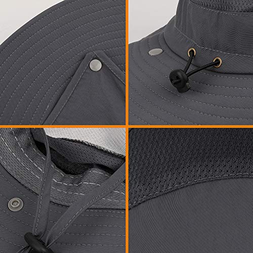 TAGVO Sombreros de Pesca para Hombre Mujer con Cubierta de Cuello Desmontable, Gorros de Pescador con Protección UPF 50+, Sombreros y Gorras de Sol Plegables para Cámping Excursionismo Caminando