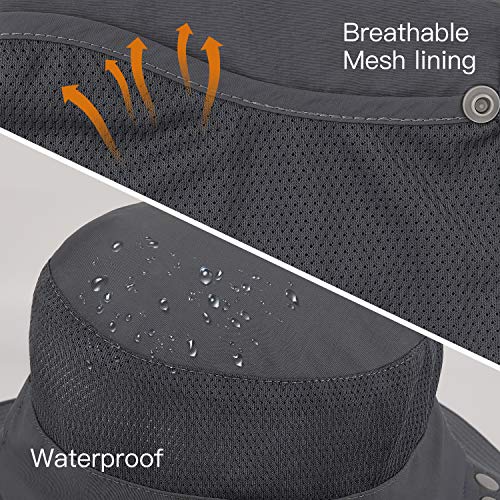 TAGVO Sombreros de Pesca para Hombre Mujer con Cubierta de Cuello Desmontable, Gorros de Pescador con Protección UPF 50+, Sombreros y Gorras de Sol Plegables para Cámping Excursionismo Caminando