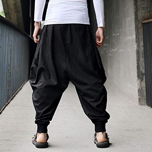 Talla Grande Pantalones Cortos con Bolsillos Pantalones Bombachos para Hombres Estilo Genio para Yoga Holgados pantalón