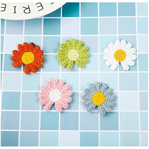 TANGGER 19PCS Parches Margaritas,Flores de Punto Margaritas para Decorar Ropa Horquillas Cortinas Sombreros Bolsas DIY