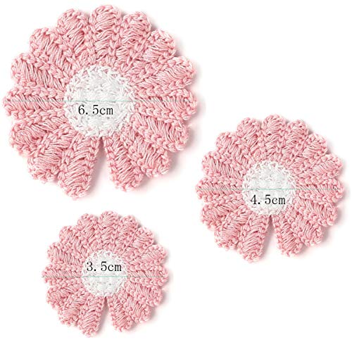 TANGGER 19PCS Parches Margaritas,Flores de Punto Margaritas para Decorar Ropa Horquillas Cortinas Sombreros Bolsas DIY