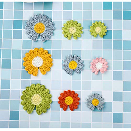 TANGGER 19PCS Parches Margaritas,Flores de Punto Margaritas para Decorar Ropa Horquillas Cortinas Sombreros Bolsas DIY