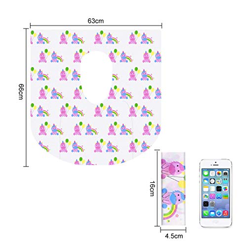 TankerStreet 20 Piezas Asiento de Inodoro Desechable Tela No Tejida Modo Unicornio Desechable WC para Baño Antibacteriano Portátil Protector Desechables Papel para Niños, Adultos (63x66cm)