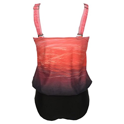 Tankini Mujer Bikini Push Up Tankinis Trikini Trajes de Baño Bikinis de Playa Deportivos Bañadores Tallas Grandes Traje de Baño Natacion para Gorditas Mujeres Rojo XXL