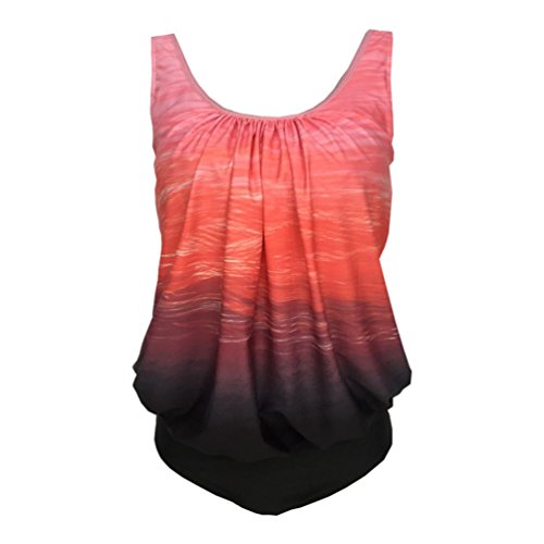 Tankini Mujer Bikini Push Up Tankinis Trikini Trajes de Baño Bikinis de Playa Deportivos Bañadores Tallas Grandes Traje de Baño Natacion para Gorditas Mujeres Rojo XXL