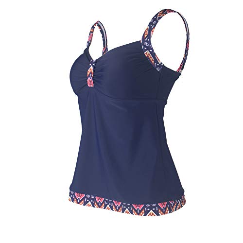 Tankinis Mujer Traje de Baño de Dos Piezas Conjunto Push up Bikini Playa Beachwear Darkblue 3XL