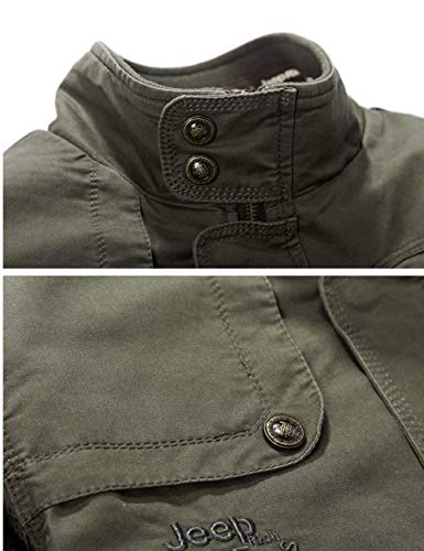 Targogo Clásico Otoño Invierno Algodón Army Bomber Outdoor Chaqueta Modernas Casual Fields Ntel Cazadora Chaqueta De Caza (Color : Armee Grün, Size : 3XL)