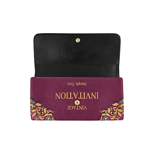 Tarjeta de invitación de Boda Personalizada única Resumen Islam Mujer Cartera Triple Monedero Largo Titular de la Tarjeta de crédito Estuche Bolso