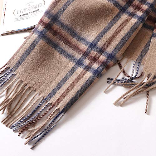 Tart¨¢n Bufanda Pashmina Larga Enrejado Mant¨®n Invierno£¬Bufanda c¨¢lida de lana a cuadros de invierno para hombre-Camello_Los 30 * 180cm£¬bufanda larga tart¨¢n enrejado mant¨®n