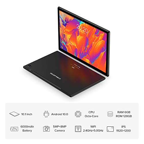 TECLAST M40 Tablet 10.1 Pulgadas con Octa-Core 2.0 GHz, 6GB RAM+128GB ROM, Android 10.0 1920×1200 FHD IPS, 4G LTE Dual SIM/Externo TF(256GB), WiFi, Bluetooth 5.0&Batería 6000mAh, Type C de Carga