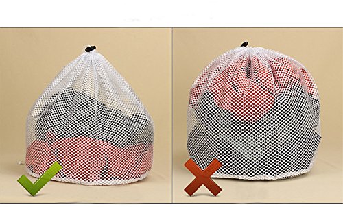 TELLW Bolsa para lavado, para chaquetas y suéteres grandes, malla de doble capa, resistente pero suave, bolsa para ropa de gran tamaño, Blanco, 50 x 70 cm