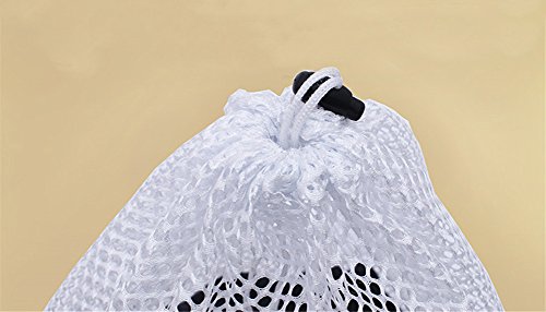 TELLW Bolsa para lavado, para chaquetas y suéteres grandes, malla de doble capa, resistente pero suave, bolsa para ropa de gran tamaño, Blanco, 50 x 70 cm