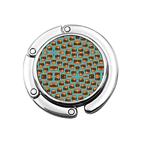 Tenedor Plegable del Monedero de la Hamburguesa Doble del Cheeseburger, Gancho del Bolso de la suspensión del Bolso para el Escritorio de la Tabla