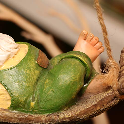 TERESA'S COLLECTIONS Adornos de Jardin Gnomo Decoración, Resina Impermeable, Ornamento Colgante para Césped al Aire Libre o Regalo para Niños, Decoración para Casa, Césped