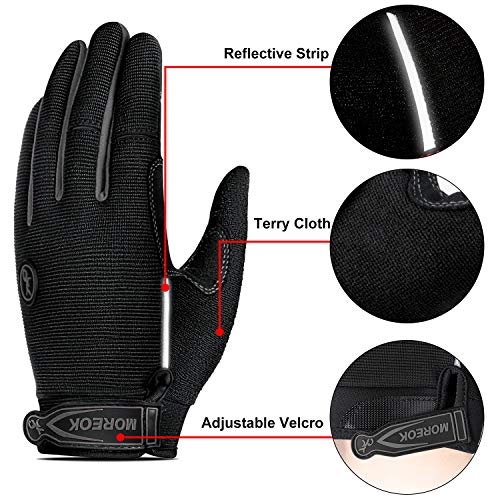 TEUEN Guantes Ciclismo Dedos Largos Guantes MTB con Pantalla Táctil Guantes Bicicleta Montaña para Hombre Mujer Guantes De Ciclismo con Acolchadas De Gel (Negro, M-Medio)