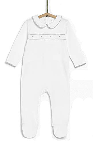 TEX - Pijama para Recién Nacido Unisex, Gris Plateado Claro, 00 a 0 Meses (Prematuro - 46 cm)