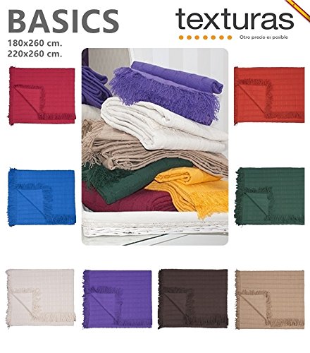 Texturas Basics - Colcha Multiusos Lisa Cama Y SOFÁ Económica (125_x_180_cm, Naranja)