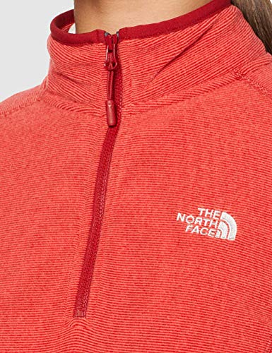 The North Face 100 Glacier 1/4 Zip, Forro Polar para Mujer, Mujer, 2UAV, Rosso (Cardinal Red/Ju), S