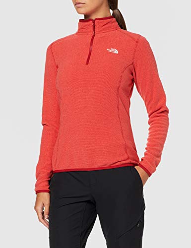 The North Face 100 Glacier 1/4 Zip, Forro Polar para Mujer, Mujer, 2UAV, Rosso (Cardinal Red/Ju), S
