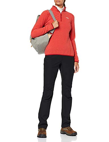 The North Face 100 Glacier 1/4 Zip, Forro Polar para Mujer, Mujer, 2UAV, Rosso (Cardinal Red/Ju), S