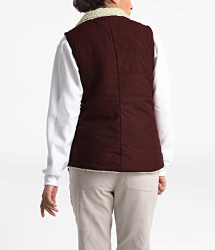 The North Face Merriewood - Chaleco reversible para mujer, color rojo y blanco vintage, talla XS