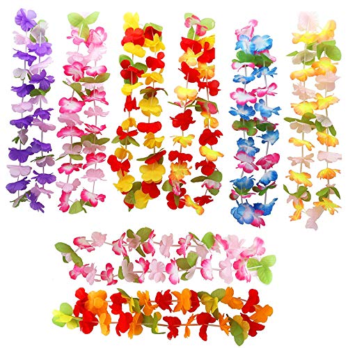 THE TWIDDLERS 40 Pcs Collares Hawaianos de Fiesta - Guirnalda de Flores Lei Luau