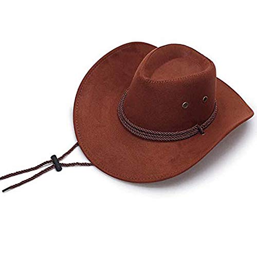 thematys Sombrero de Vaquero en marrón Cowboy - Traje de Sombrero de Vaquero para Adultos Carnaval, Halloween y Cosplay