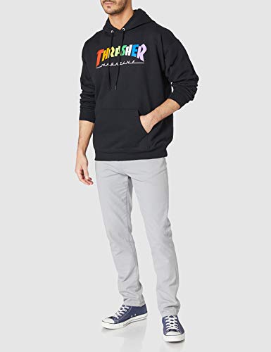 THRASHER Rainbow mag Sudadera, Black (Negro), S Hombre