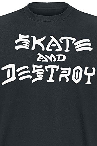 THRASHER Skate and Destroy Camiseta, Unisex Adulto, Black, L