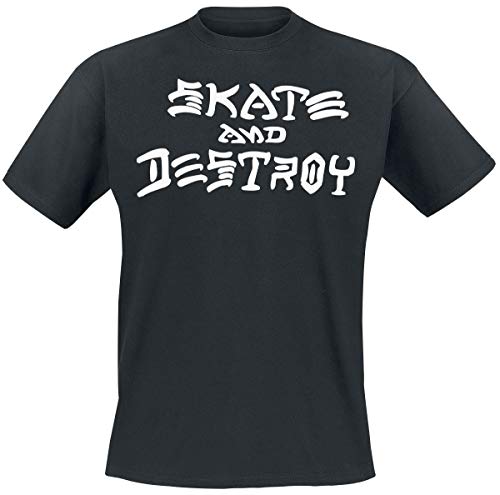 THRASHER Skate and Destroy Camiseta, Unisex Adulto, Black, L