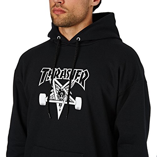 THRASHER Skate Goat Hood Sudadera, Unisex Adulto, Black, L