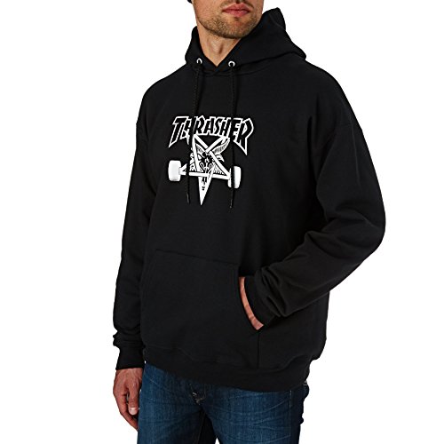 THRASHER Skate Goat Hood Sudadera, Unisex Adulto, Black, L