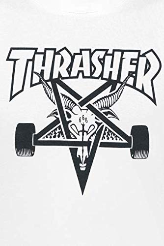 THRASHER Skategoat Camiseta, Unisex Adulto, White, M