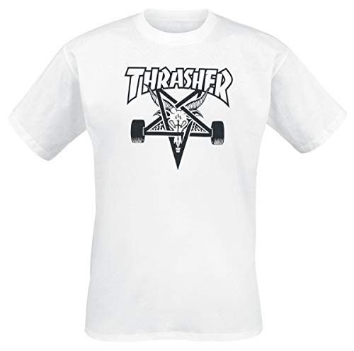 THRASHER Skategoat Camiseta, Unisex Adulto, White, M