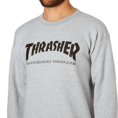THRASHER Skatemag Crew Sudadera, Unisex Adulto, Gray, M