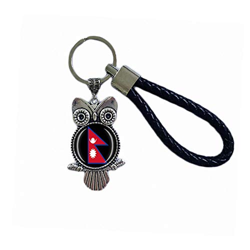 Time Traveler Go Nepal creativo animal búho llavero mochila colgante llavero bolsa regalo decoración viaje recuerdo