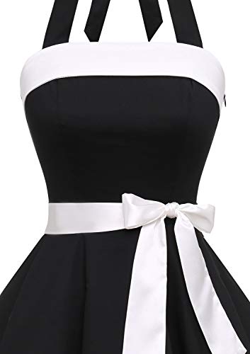 Timormode – Vestido de cóctel sexy, retro, vintage, para mujer, diseño de los años 40, 50 y 60, estilo Rockabilly, con escote A- Noir2 XS