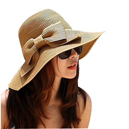 TININNA plegable Floppy de flores de Bohemia gran ala ancha hueco playa sombrero de paja sol sombrero gorra visera para mujer señoras azul oscuro 