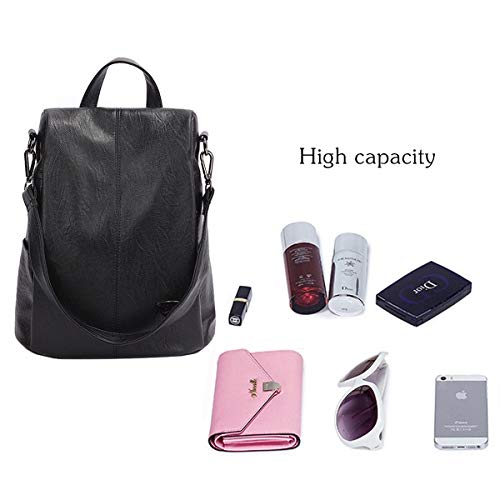Tisdaini Bolsos Mochila Mujer Moda antirrobo Cuero Artificial autentico Casual Viaje Escolares Bolsos