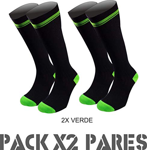 TKS Pack X2 Pares Compresion CALCETIN Largo CELTIBERO, para Running, Triatlon, Ciclismo, Senderismo, Crossfit, TRX, Mejora LA RECUPERACION, para Hombre Y Mujer, (S(35-38))