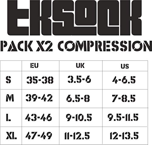 TKS Pack X2 Pares Compresion CALCETIN Largo CELTIBERO, para Running, Triatlon, Ciclismo, Senderismo, Crossfit, TRX, Mejora LA RECUPERACION, para Hombre Y Mujer, (S(35-38))