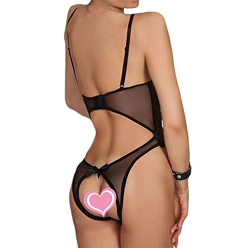 TMEOG Ropa Erótica para Mujer Conjuntos de Lencería Mujeres Encaje Atractivo Pasión Babydoll Ropa de Dormir (M, Negro)