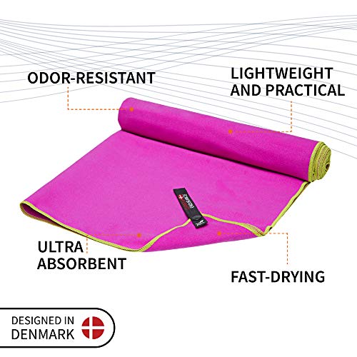 Toalla de Microfibra Pack de 1 (Fucsia, Small: 30 cm x 60 cm)