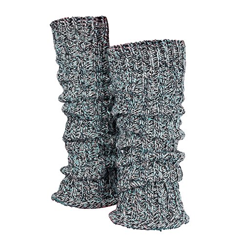 Tobeni 1 Par de Calentadores de Piernas de las Mujer de Invierno cálido Cuello Legwarmer Lana Color Multicolor-Azul Tamaño Talla única