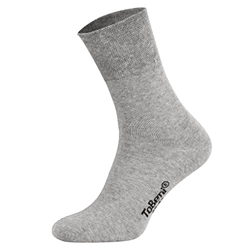 Tobeni 8 Pares Mujer Hombre Calcetines Algodón Confort Cintura sin Goma Transpirable Unisexo Color 4x Gris 4x Negro Tamano 47-50