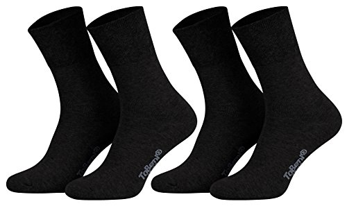 Tobeni 8 Pares Mujer Hombre Calcetines Algodón Confort Cintura sin Goma Transpirable Unisexo Color 4x Gris 4x Negro Tamano 47-50